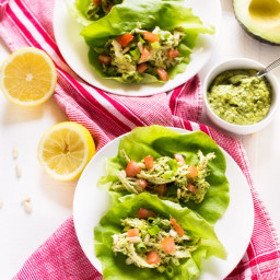 Avocado Pesto Chicken Salad Wraps