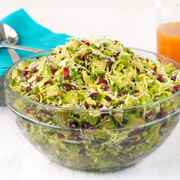 Avocado & Shaved Brussels Sprout Salad with Honey-Ginger Vinaigrette