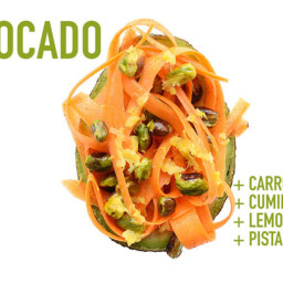 Avocado with Carrot + Cumin + Lemon + Pistachios