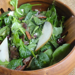 Awesome Maple-Balsamic Blue Cheese Pear Salad