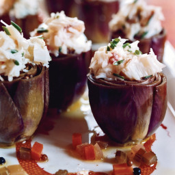 Baby Artichokes Stuffed with Crab Salad
