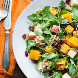 Baby Arugula and Butternut Salad with Maple Vinaigrette