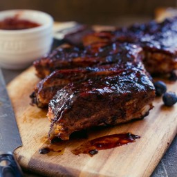 Baby Back Ribs with Blueberry Balsamic Barbecue Sauce