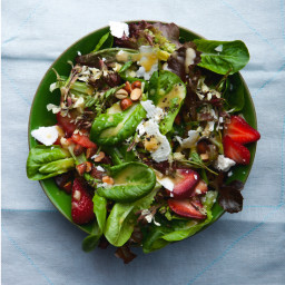 Baby Lettuces with Feta, Strawberries and Almonds