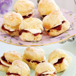 Baby scones with jam and cream