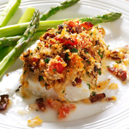 Bacon and Tomato-Topped Haddock Recipe