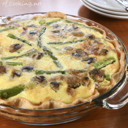 Bacon, Asparagus, and Mushroom Quiche with Gruyere and Fontina