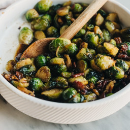 Bacon Brussels Sprouts with Maple Bourbon Glaze