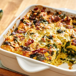 Bacon, Cheese, and Kale Strata 