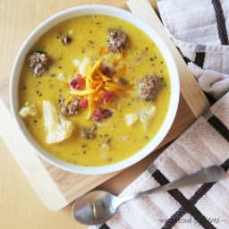 Bacon Cheeseburger Soup (Low Carb, Gluten-free)