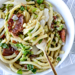 Bacon, Egg and Brussels Carbonara