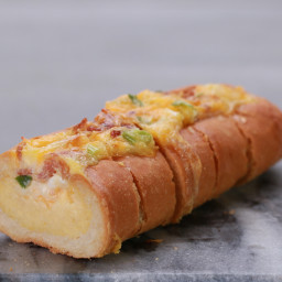 Bacon, Egg and Cheese Breakfast Bread Boat
