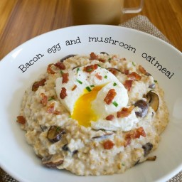 Bacon, egg and mushroom oatmeal