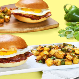 Bacon, Egg & Cheese Sandwiches with a Potato, Pepper & Cilantro Hash | 2 Se