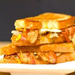Bacon, Egg & Hash Brown Grilled Cheese Sandwich