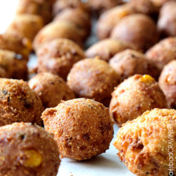 Bacon Pepper Jack Hushpuppies with Sweet Chili Dijon Sauce (& 22 Other Game
