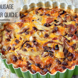 Bacon, Sausage and Cheddar Quiche