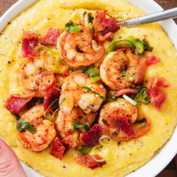 Bacon Shrimp and Cheddar Grits
