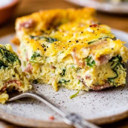 Bacon Spinach Breakfast Casserole with Gruyère