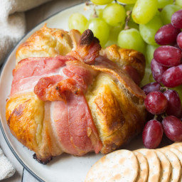 Bacon Wrapped Baked Brie in Puff Pastry
