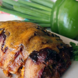 Bacon Wrapped BBQ Meatloaf Stuffed with Cheese!
