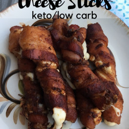 Bacon Wrapped Cheese Sticks {keto/low carb}