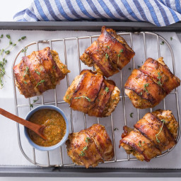 Bacon-Wrapped Chicken Thighs with Peri Peri Sauce