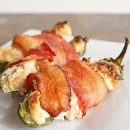 Bacon Wrapped Crab-Stuffed Jalapeno Poppers