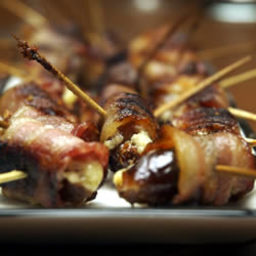 Bacon Wrapped Dates Stuffed with Blue Cheese