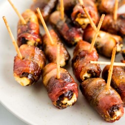 Bacon Wrapped Dates With Goat Cheese