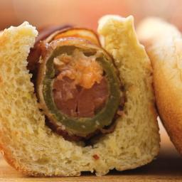 Bacon-wrapped Jalapeño Popper Dogs Recipe by Tasty