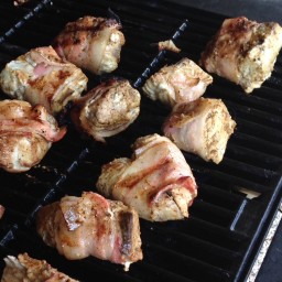 Grilled bacon wrapped Kingsfish