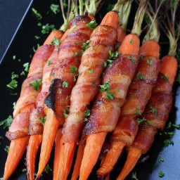 Bacon Wrapped Maple Glazed Carrots