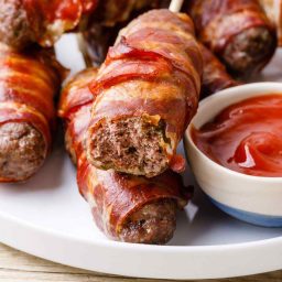 Bacon-Wrapped Paleo Meatloaf Skewers (Yum!)