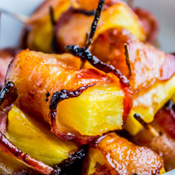 Bacon Wrapped Pineapple with Honey Chipotle Glaze