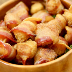 Bacon Wrapped Popcorn Chicken