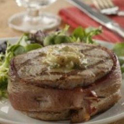 Bacon-wrapped Pork Chops with Seasoned Butter