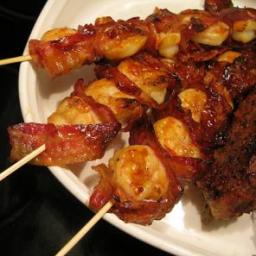 Bacon Wrapped Prawns with Chipotle Bbq Sauce