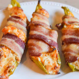 Bacon Wrapped Stuffed Hatch Peppers
