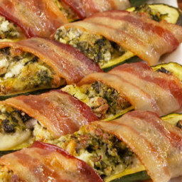 Bacon Wrapped Stuffed Zucchini 