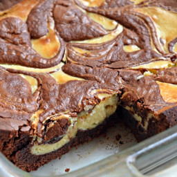 Baileys Cheesecake-Marbled Brownies