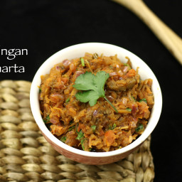 baingan bharta recipe | roasted eggplant curry recipe