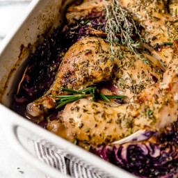 Baked Apple Cider Chicken and Cabbage