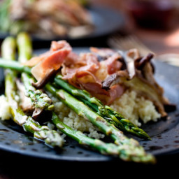 Baked Asparagus With Shiitake, Prosciutto and Couscous