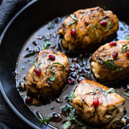 Baked Balsamic Goat Cheese Stuffed Pomegranate chicken