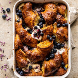 Baked Berry and Cream Cheese Croissant French Toast.
