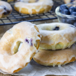 Baked Blueberry Donuts with Lemon Glaze