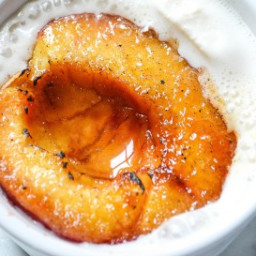 Baked Bourbon Soaked Nectarines with Brûléed Sugar