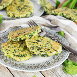 Baked Broccoli Pancakes with Spinach and Parmesan
