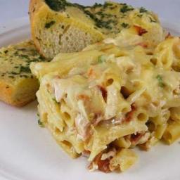 Baked Chicken and Bacon Alfredo & Garlic Bread